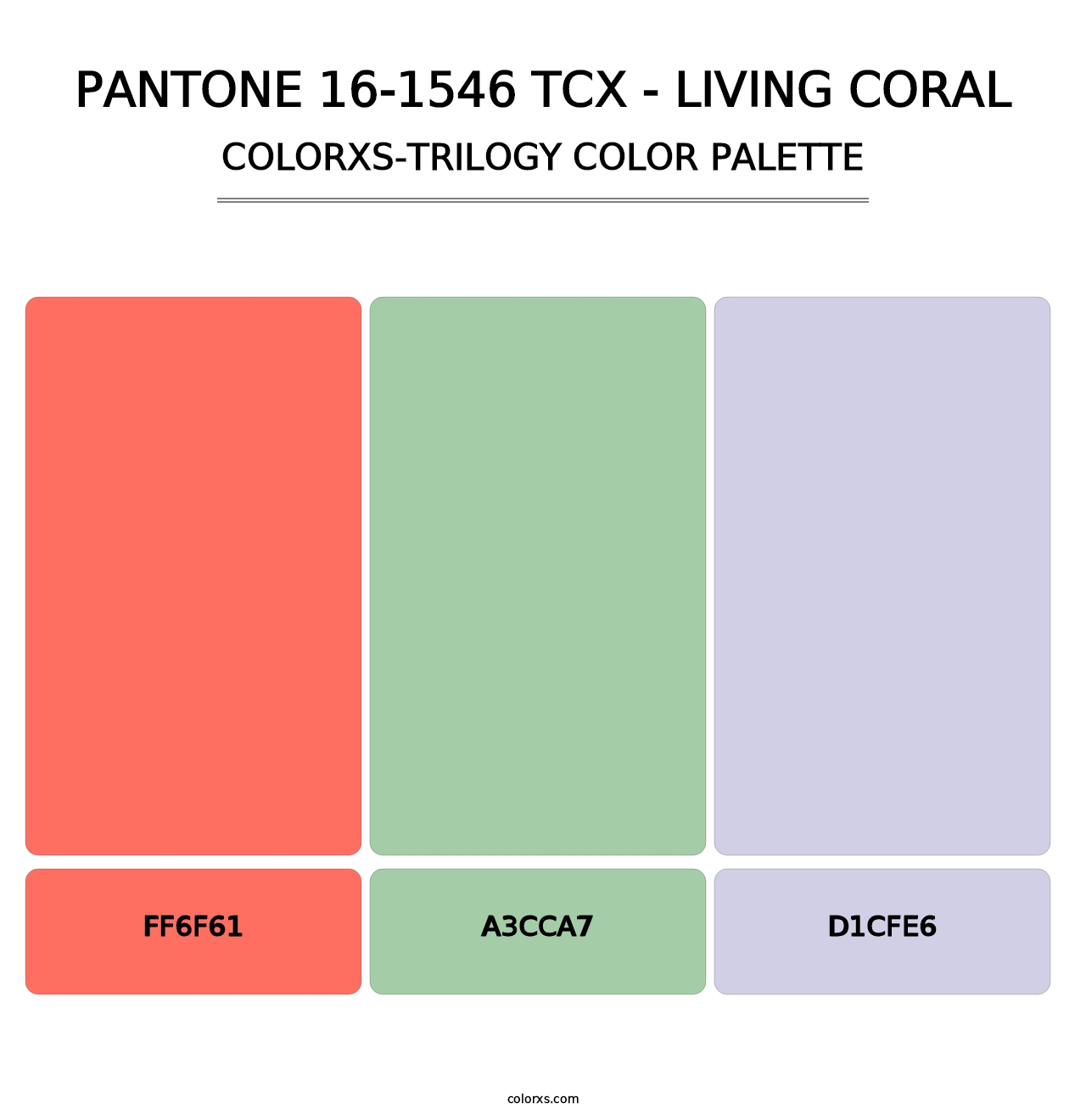 PANTONE 16-1546 TCX - Living Coral - Colorxs Trilogy Palette