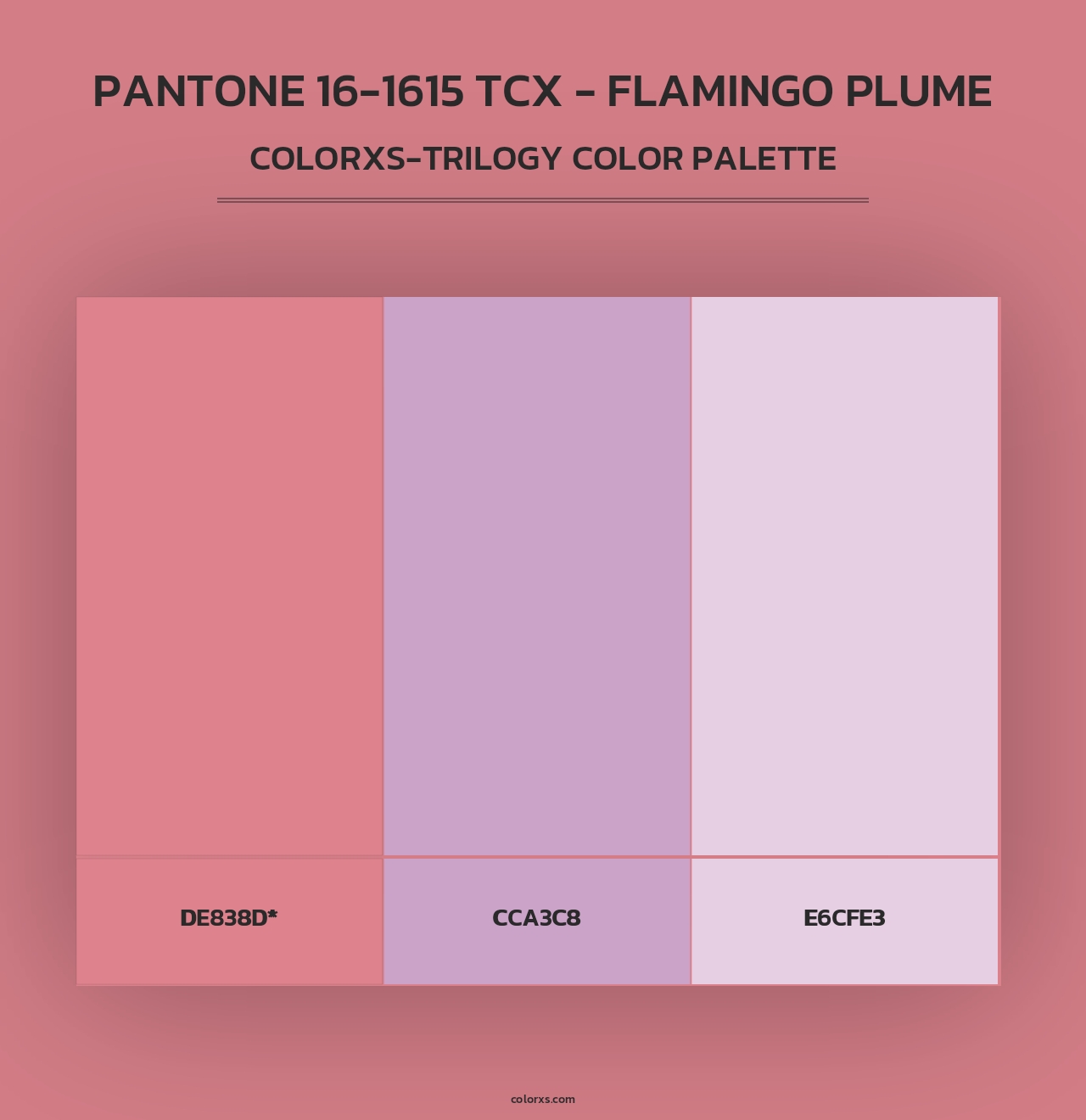 PANTONE 16-1615 TCX - Flamingo Plume - Colorxs Trilogy Palette