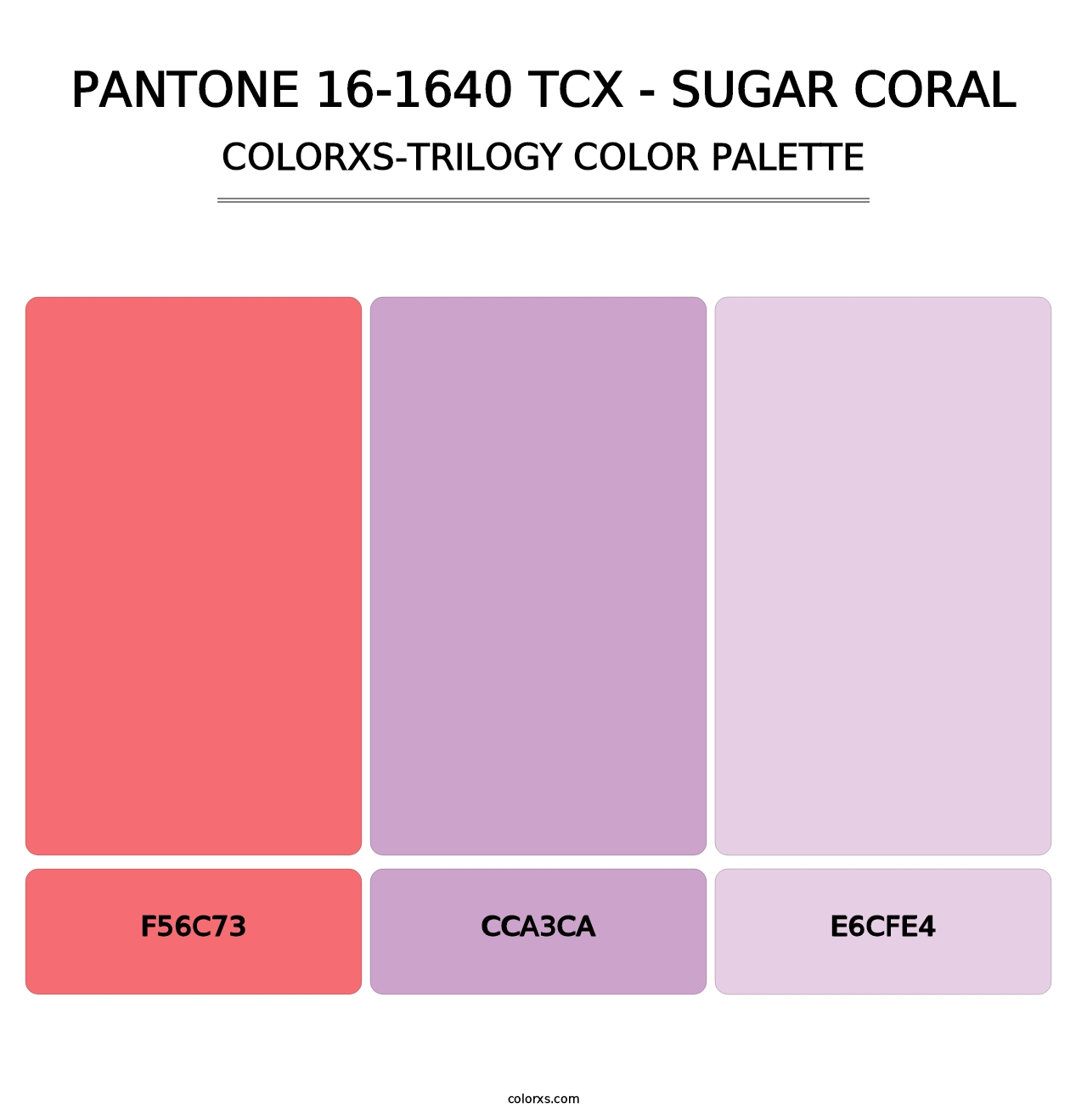 PANTONE 16-1640 TCX - Sugar Coral - Colorxs Trilogy Palette