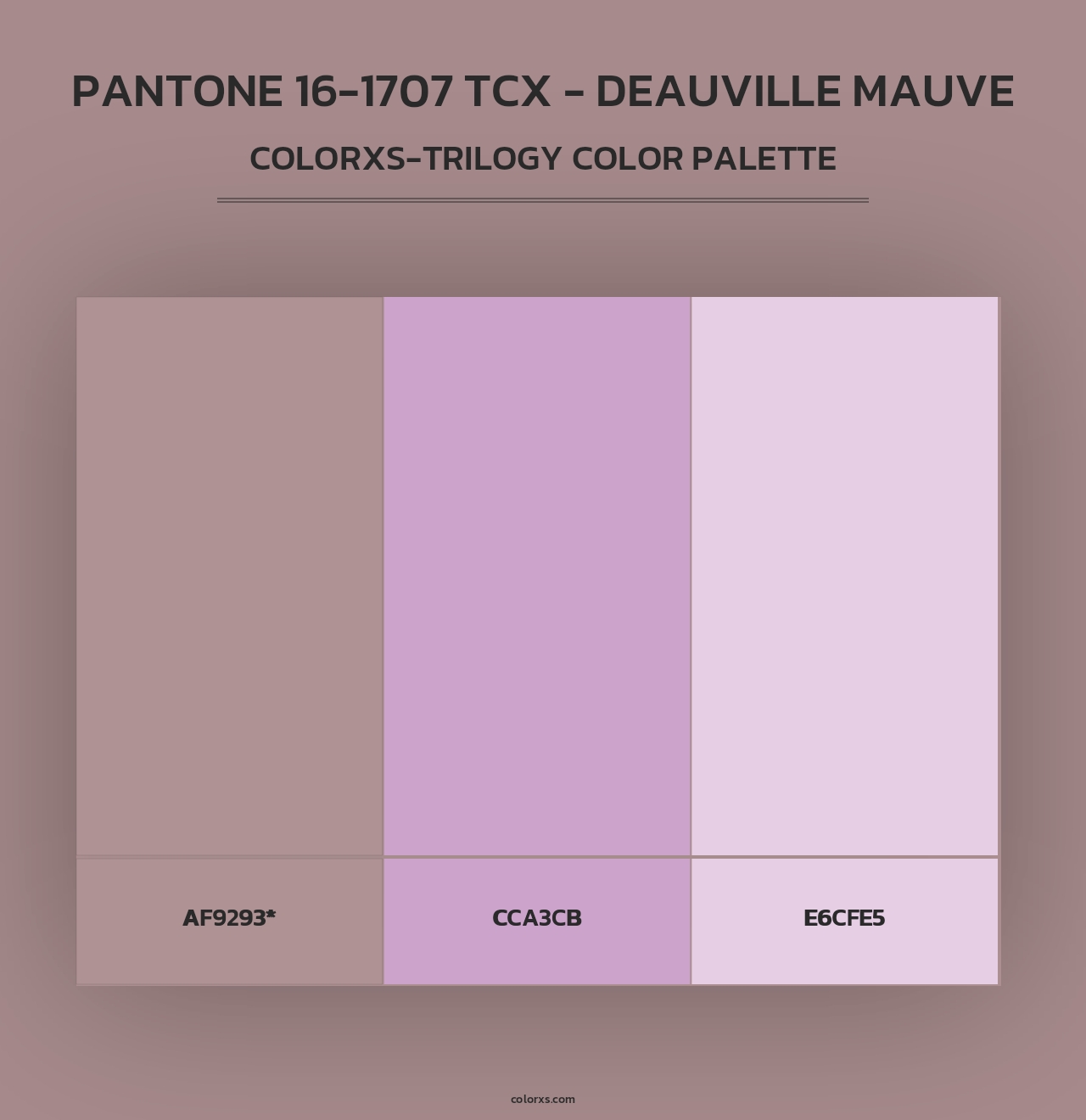 PANTONE 16-1707 TCX - Deauville Mauve - Colorxs Trilogy Palette