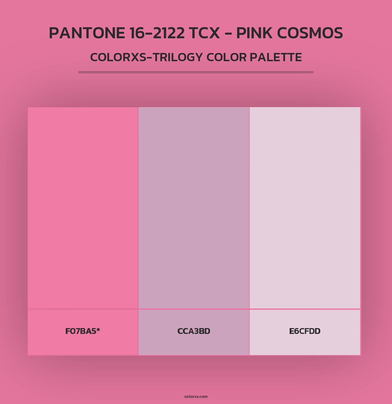 PANTONE 16-2122 TCX - Pink Cosmos - Colorxs Trilogy Palette