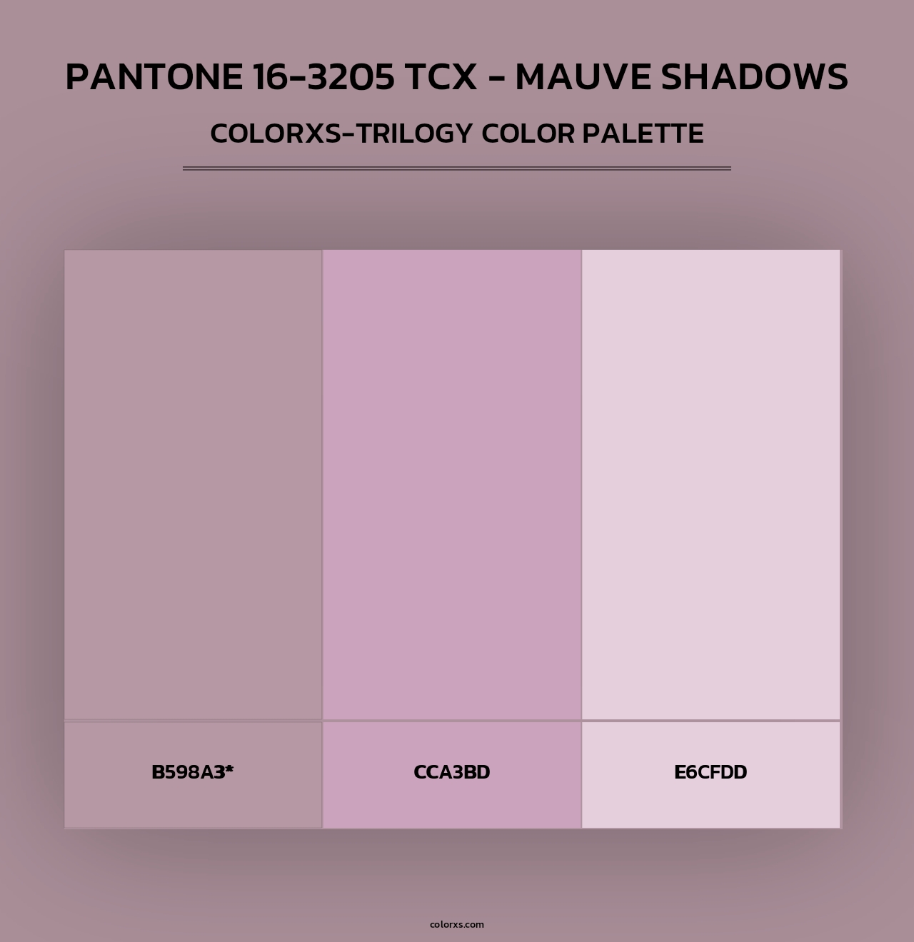 PANTONE 16-3205 TCX - Mauve Shadows - Colorxs Trilogy Palette