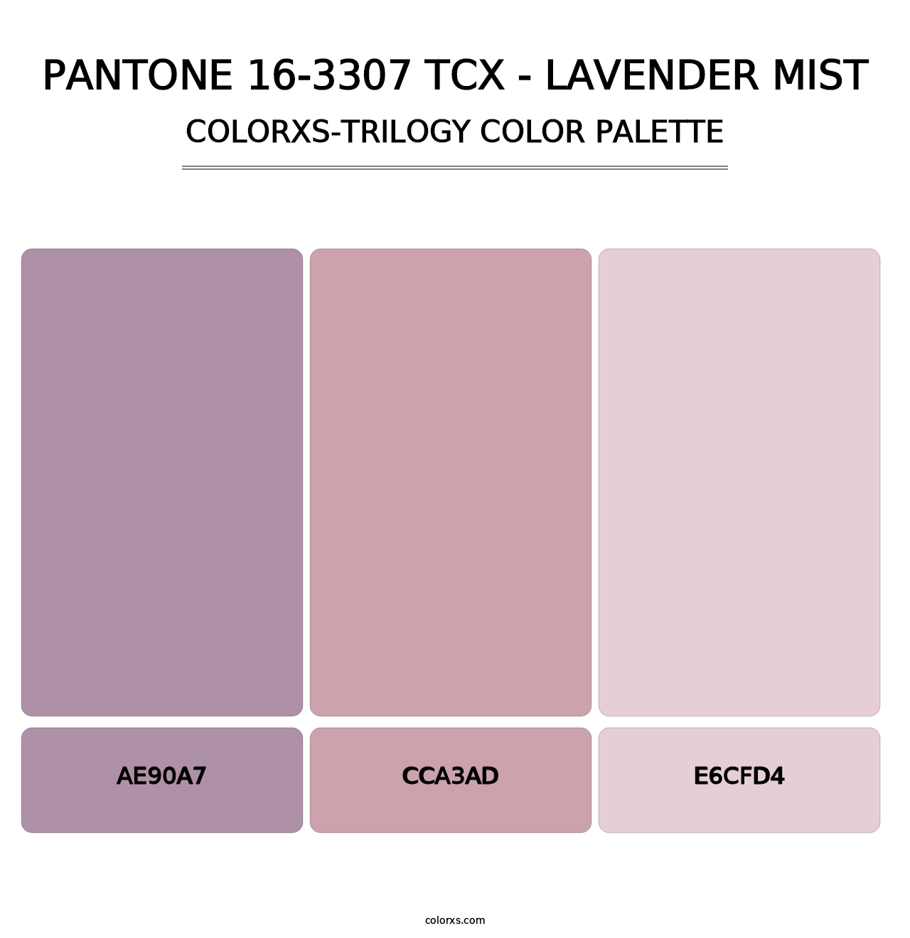 PANTONE 16-3307 TCX - Lavender Mist - Colorxs Trilogy Palette