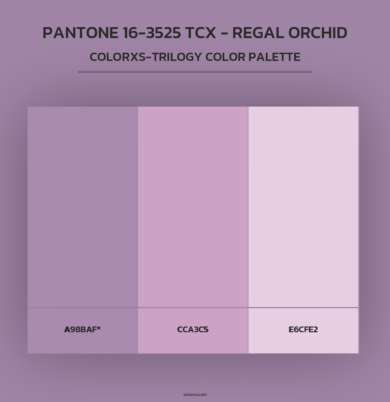 PANTONE 16-3525 TCX - Regal Orchid - Colorxs Trilogy Palette