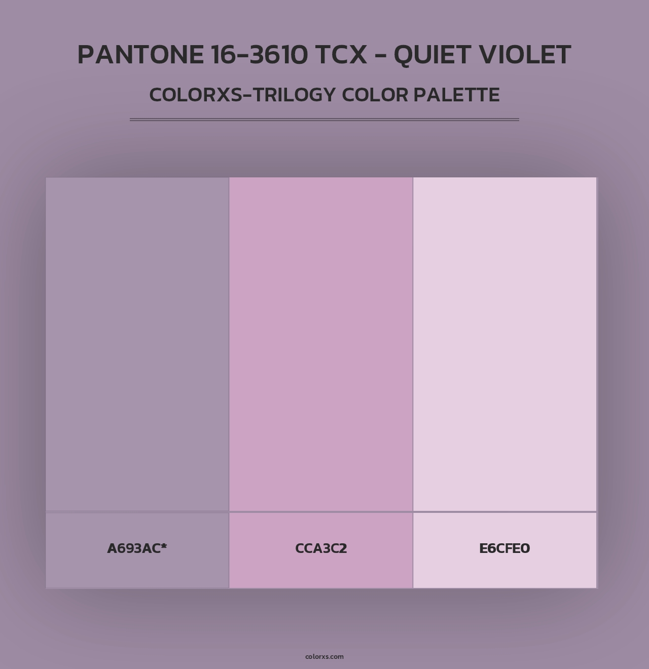 PANTONE 16-3610 TCX - Quiet Violet - Colorxs Trilogy Palette