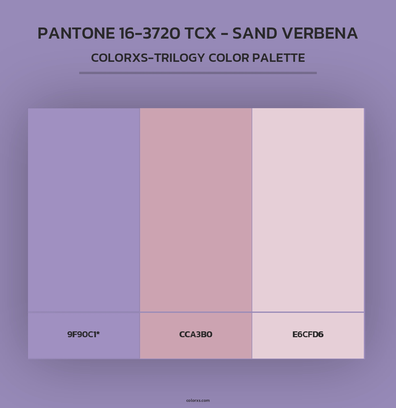 PANTONE 16-3720 TCX - Sand Verbena - Colorxs Trilogy Palette