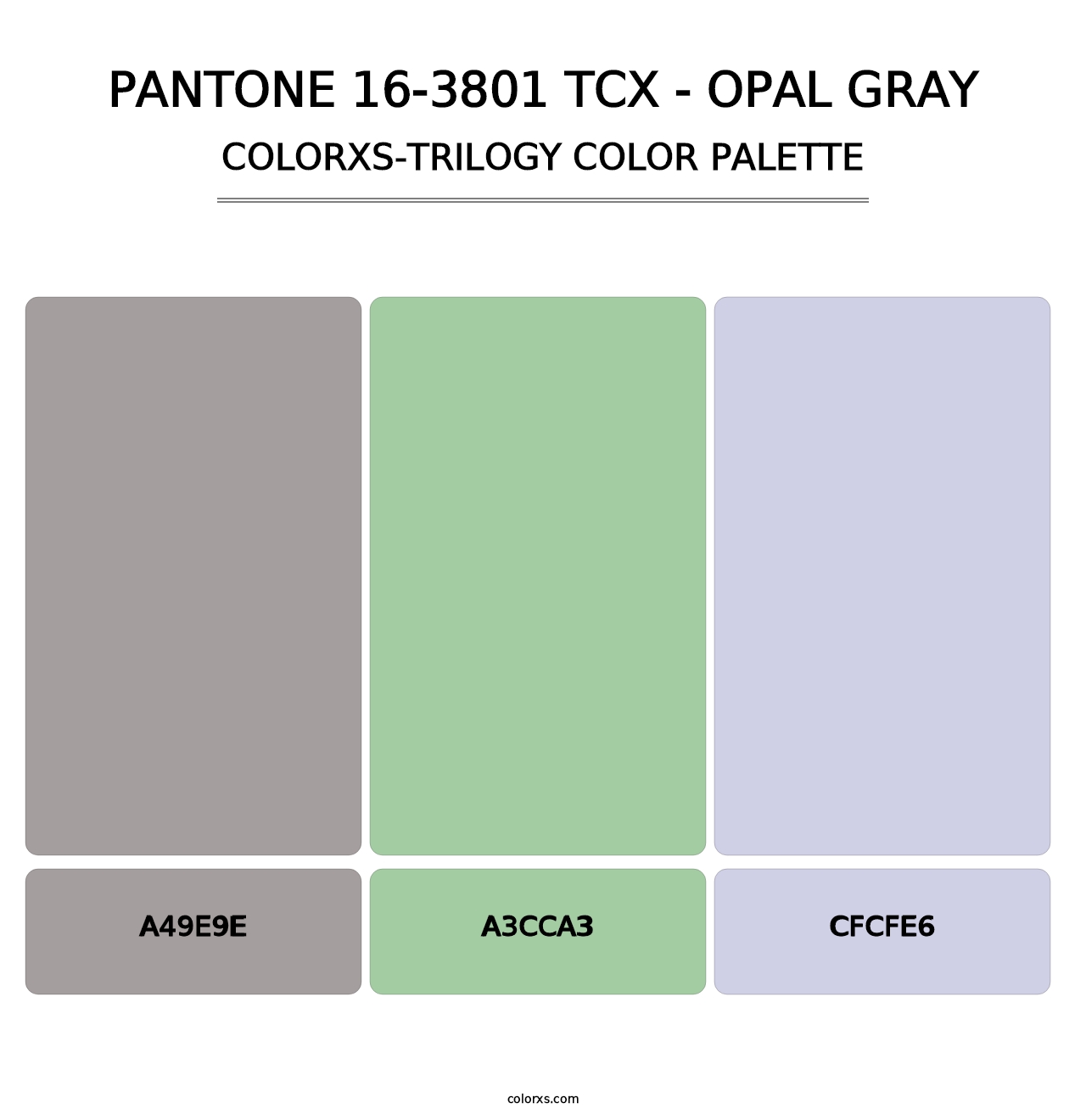 PANTONE 16-3801 TCX - Opal Gray - Colorxs Trilogy Palette