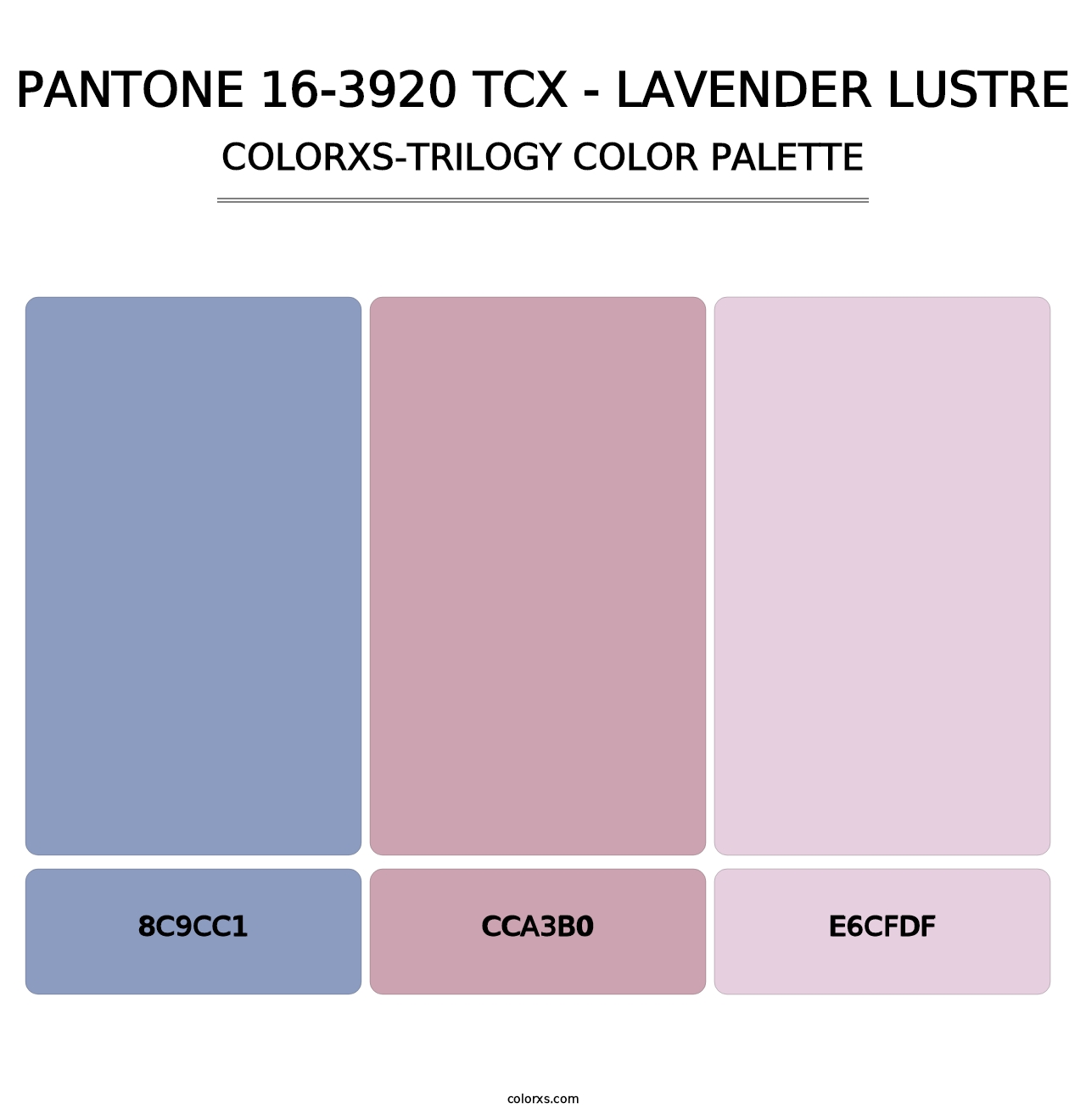 PANTONE 16-3920 TCX - Lavender Lustre - Colorxs Trilogy Palette