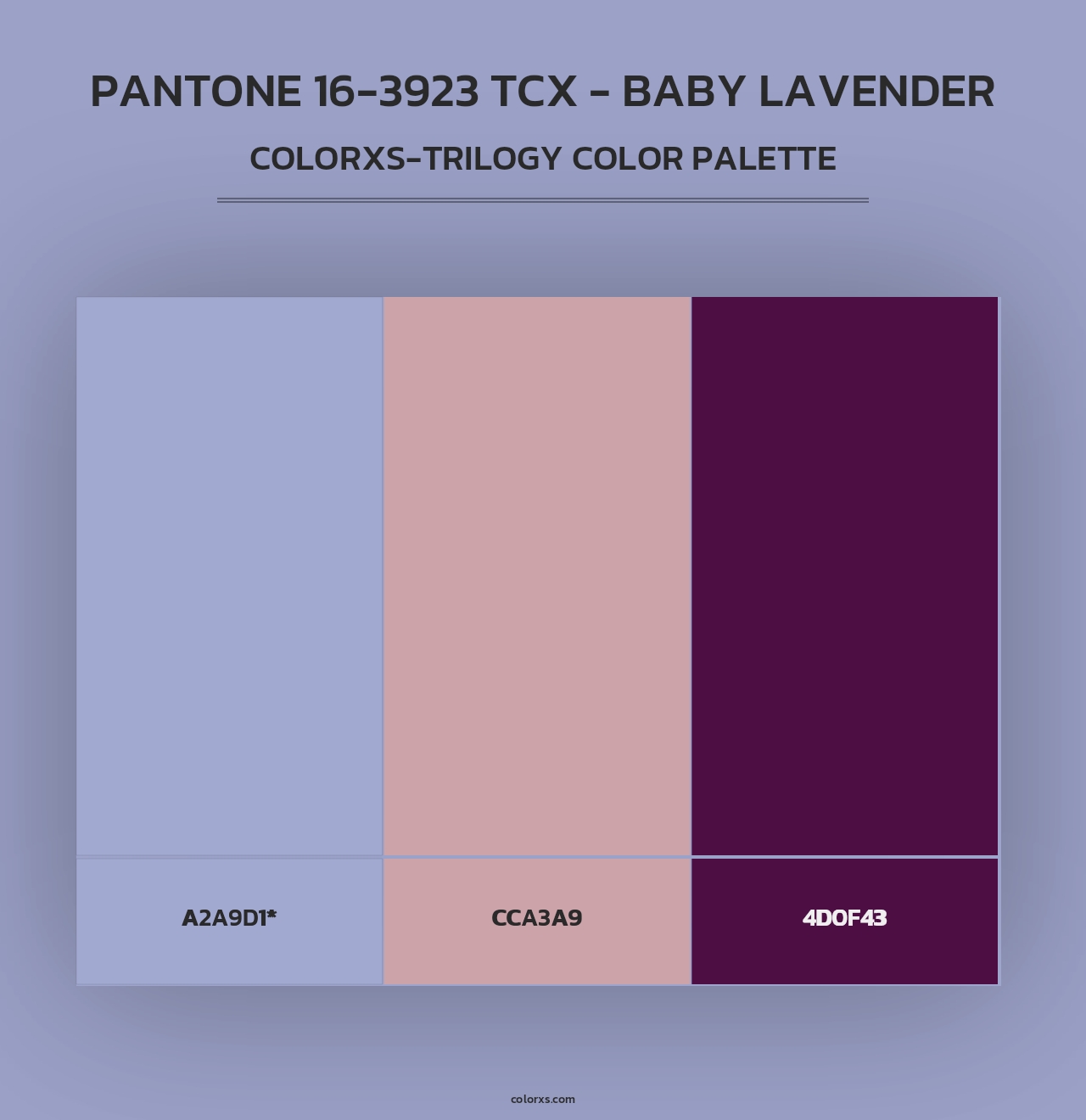 PANTONE 16-3923 TCX - Baby Lavender - Colorxs Trilogy Palette