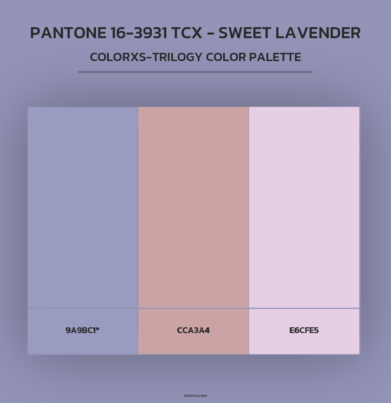 PANTONE 16-3931 TCX - Sweet Lavender - Colorxs Trilogy Palette