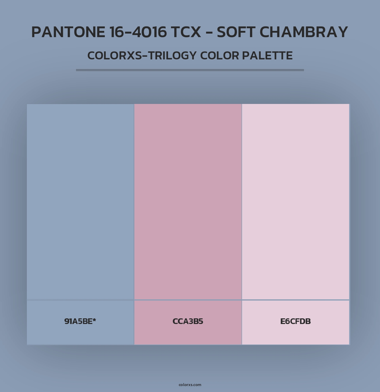PANTONE 16-4016 TCX - Soft Chambray - Colorxs Trilogy Palette