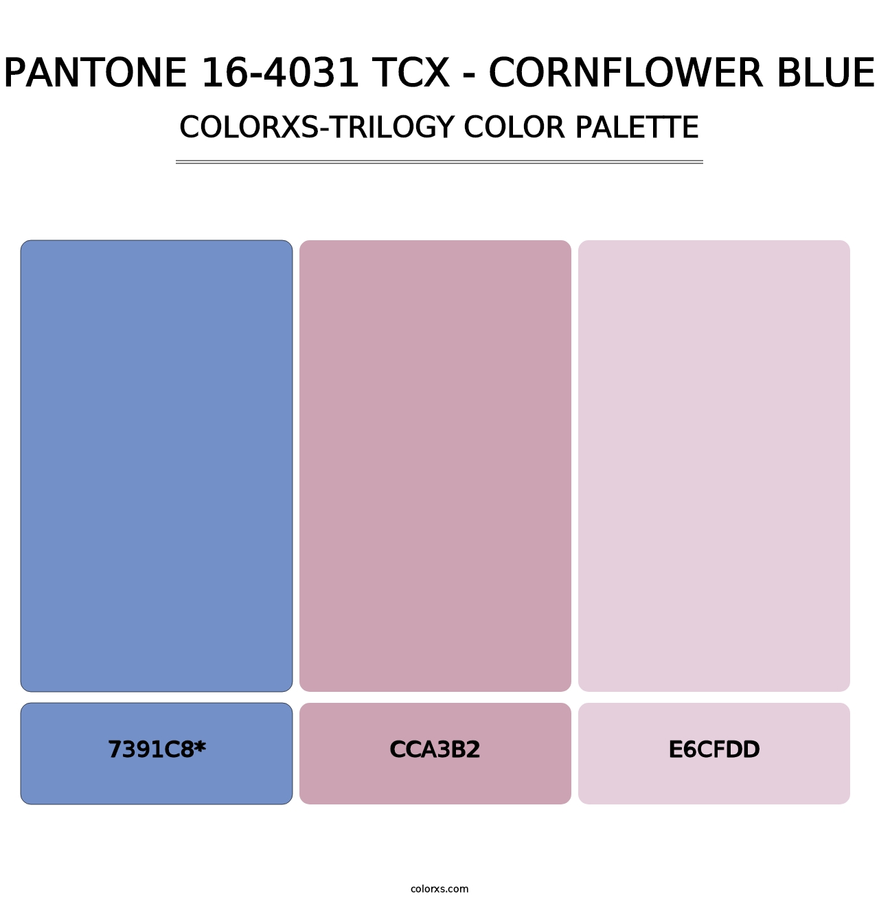 PANTONE 16-4031 TCX - Cornflower Blue - Colorxs Trilogy Palette