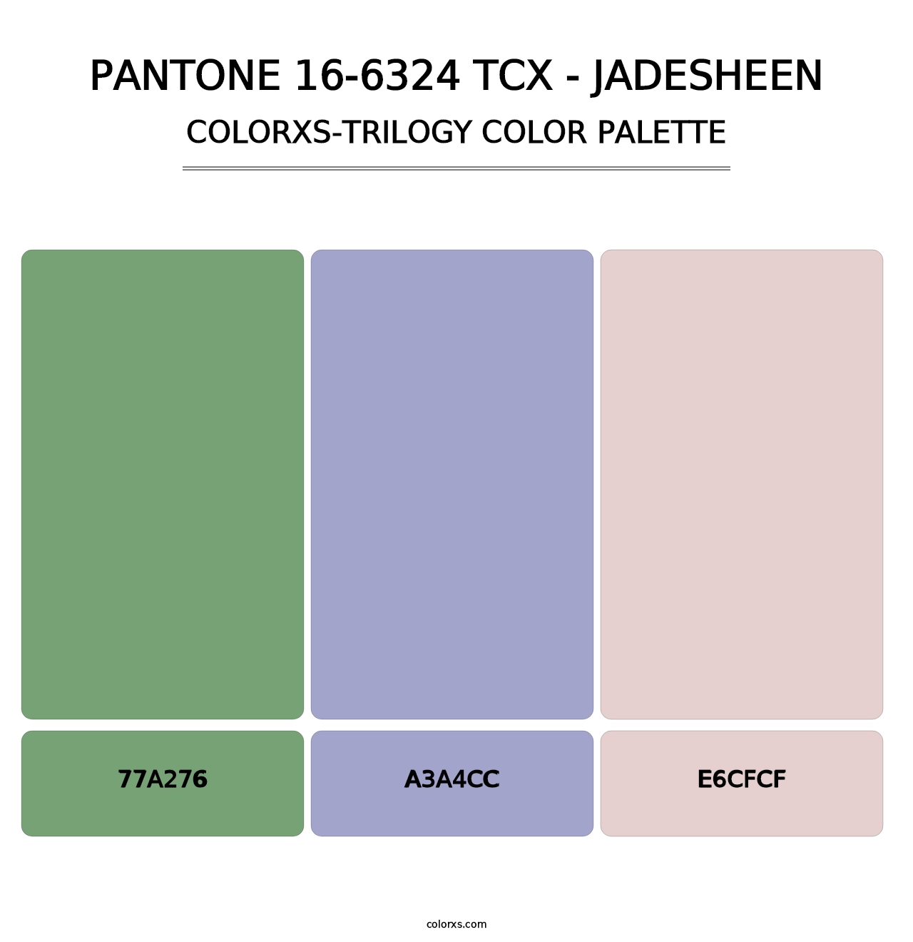 PANTONE 16-6324 TCX - Jadesheen - Colorxs Trilogy Palette
