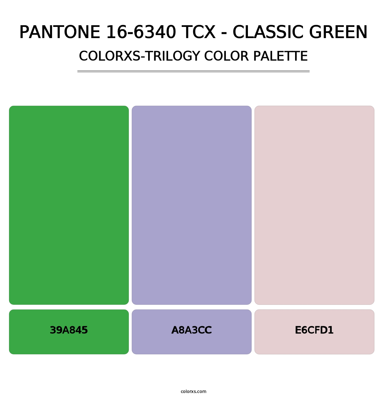 PANTONE 16-6340 TCX - Classic Green - Colorxs Trilogy Palette