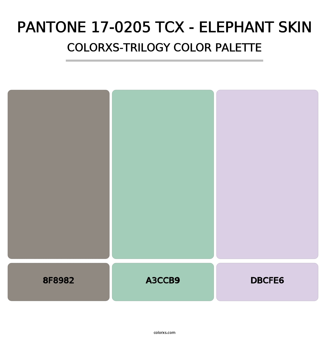 PANTONE 17-0205 TCX - Elephant Skin - Colorxs Trilogy Palette