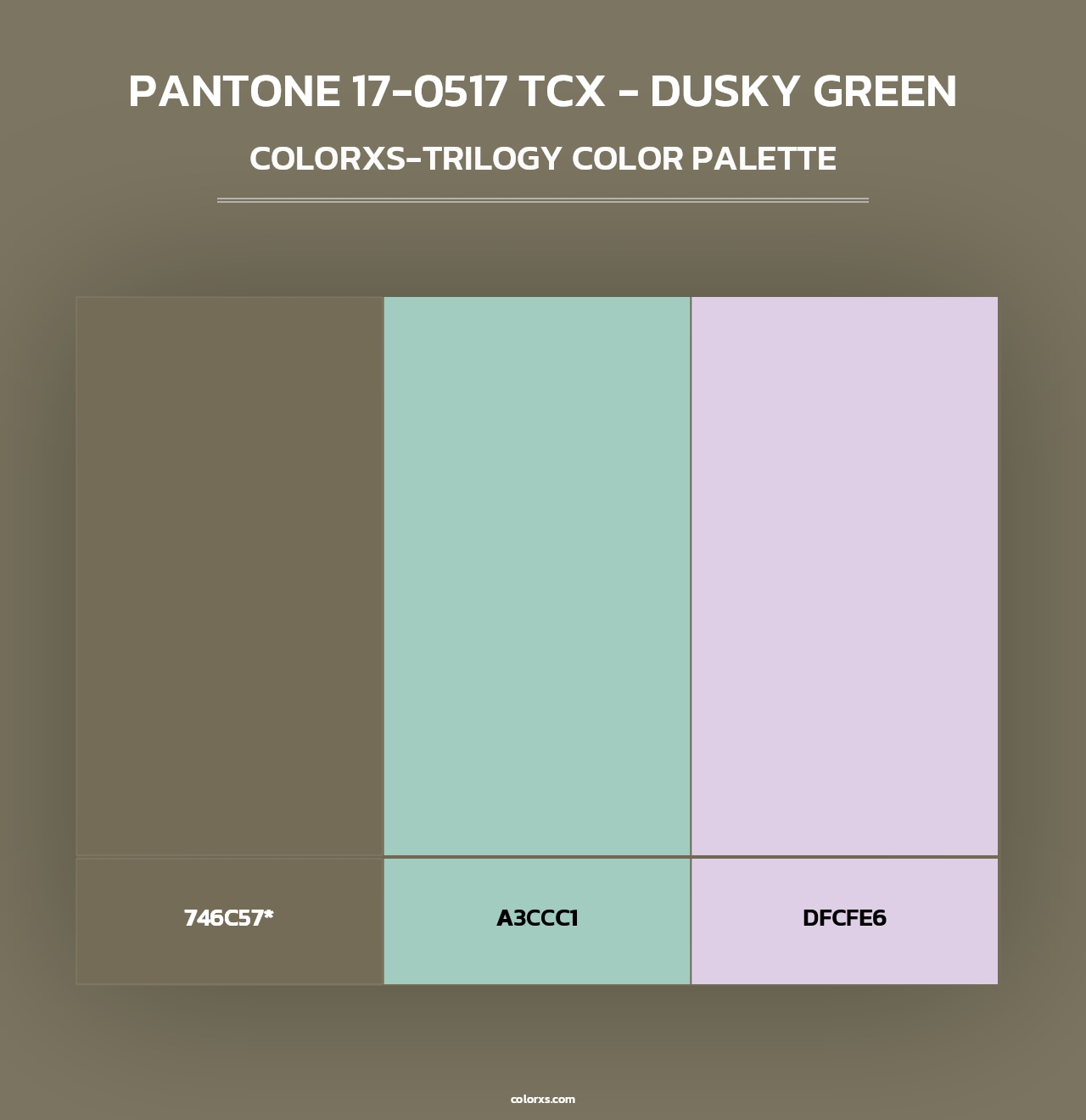 PANTONE 17-0517 TCX - Dusky Green - Colorxs Trilogy Palette