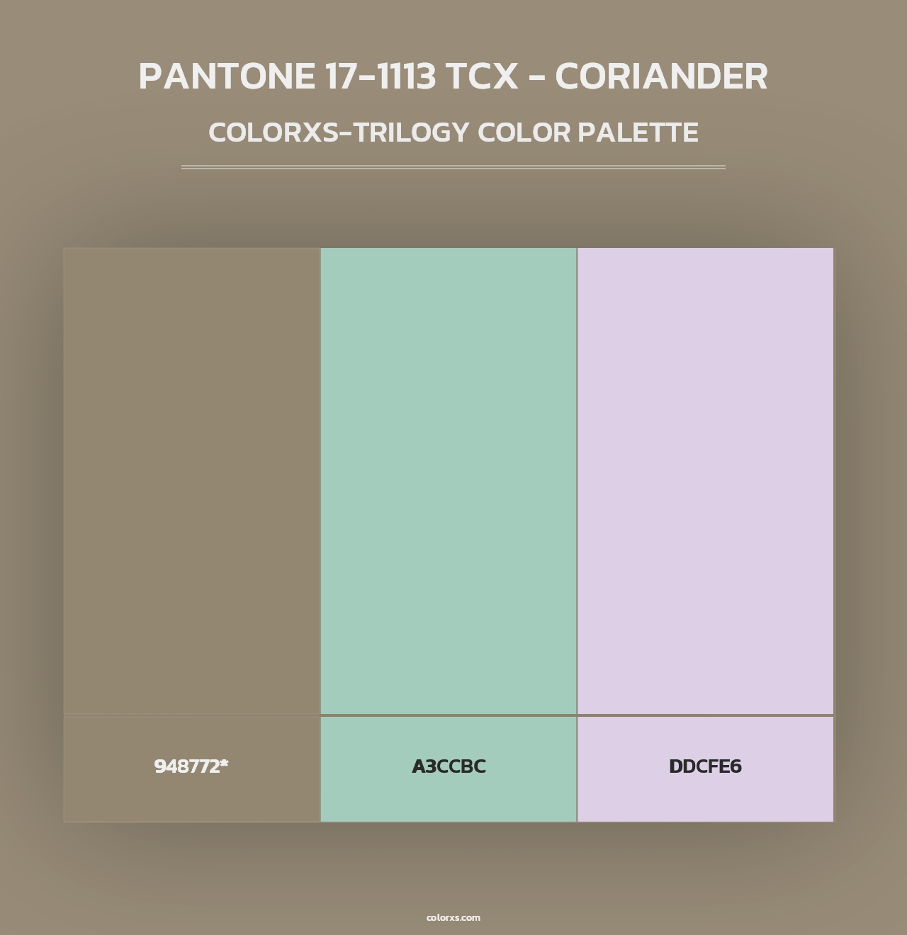 PANTONE 17-1113 TCX - Coriander - Colorxs Trilogy Palette