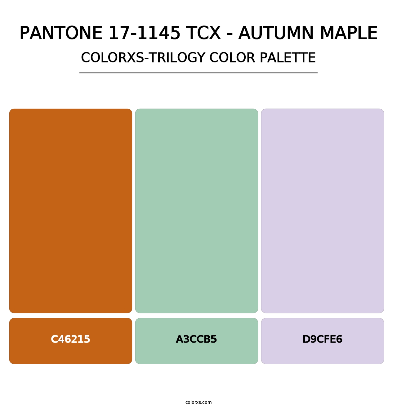 PANTONE 17-1145 TCX - Autumn Maple - Colorxs Trilogy Palette