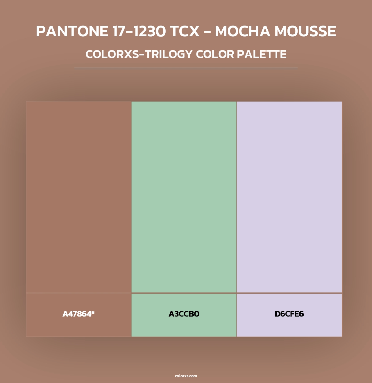 PANTONE 17-1230 TCX - Mocha Mousse - Colorxs Trilogy Palette