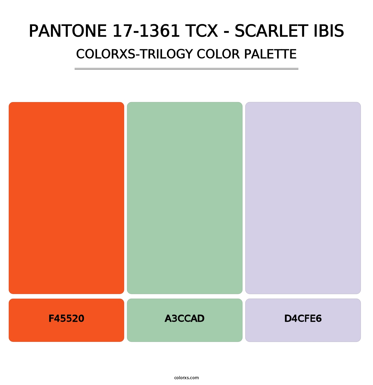 PANTONE 17-1361 TCX - Scarlet Ibis - Colorxs Trilogy Palette