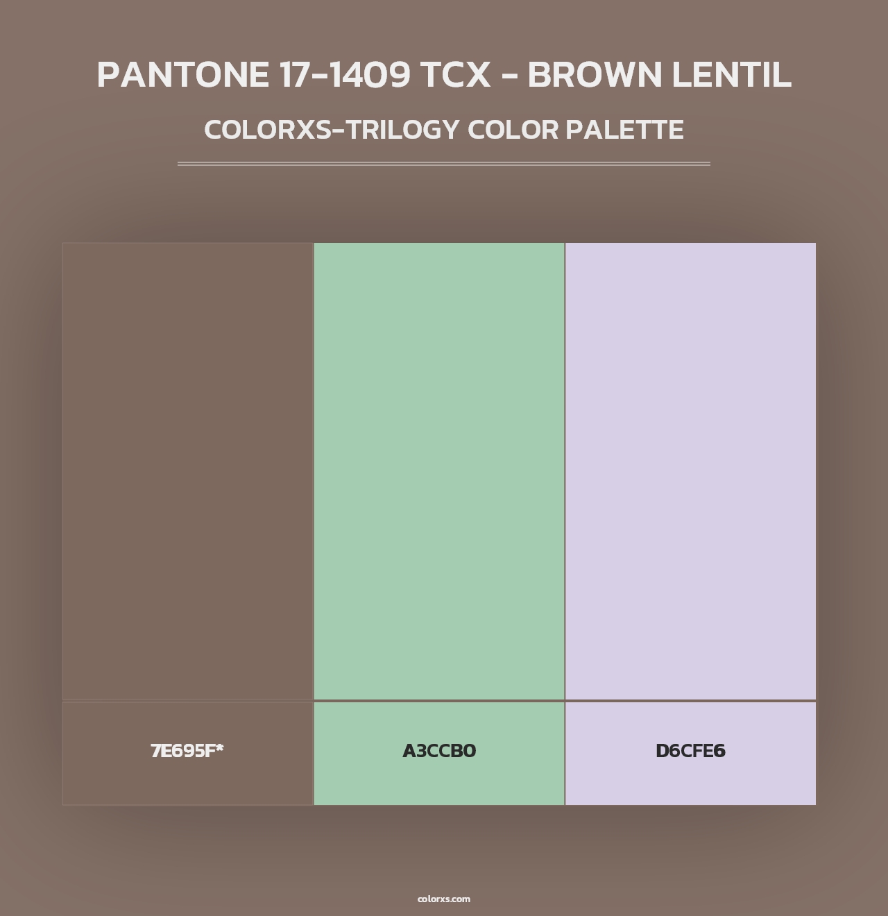 PANTONE 17-1409 TCX - Brown Lentil - Colorxs Trilogy Palette