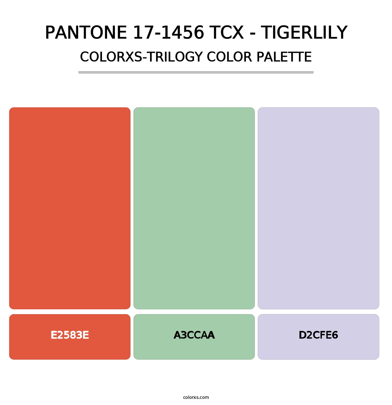 PANTONE 17-1456 TCX - Tigerlily - Colorxs Trilogy Palette