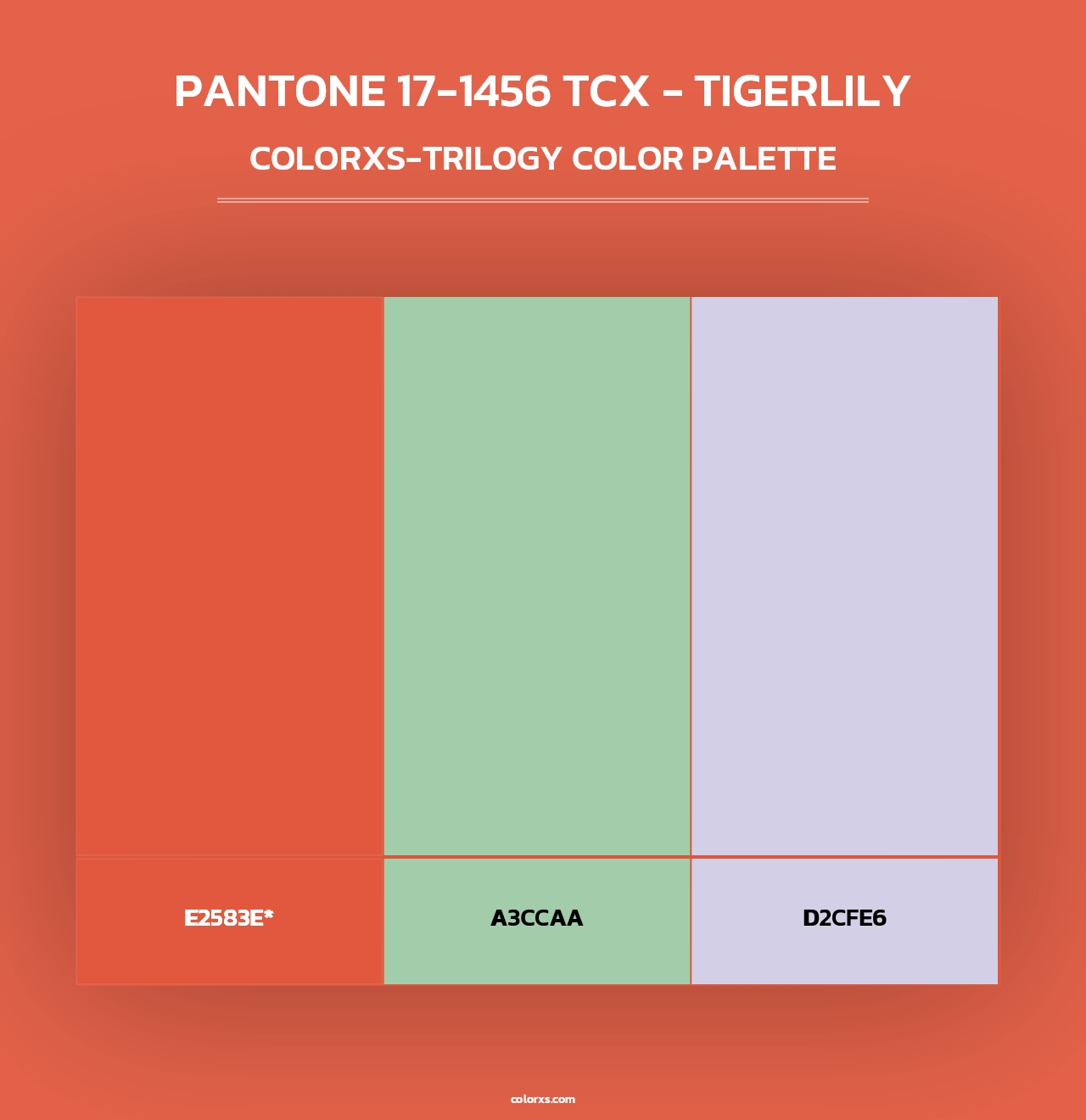 PANTONE 17-1456 TCX - Tigerlily - Colorxs Trilogy Palette