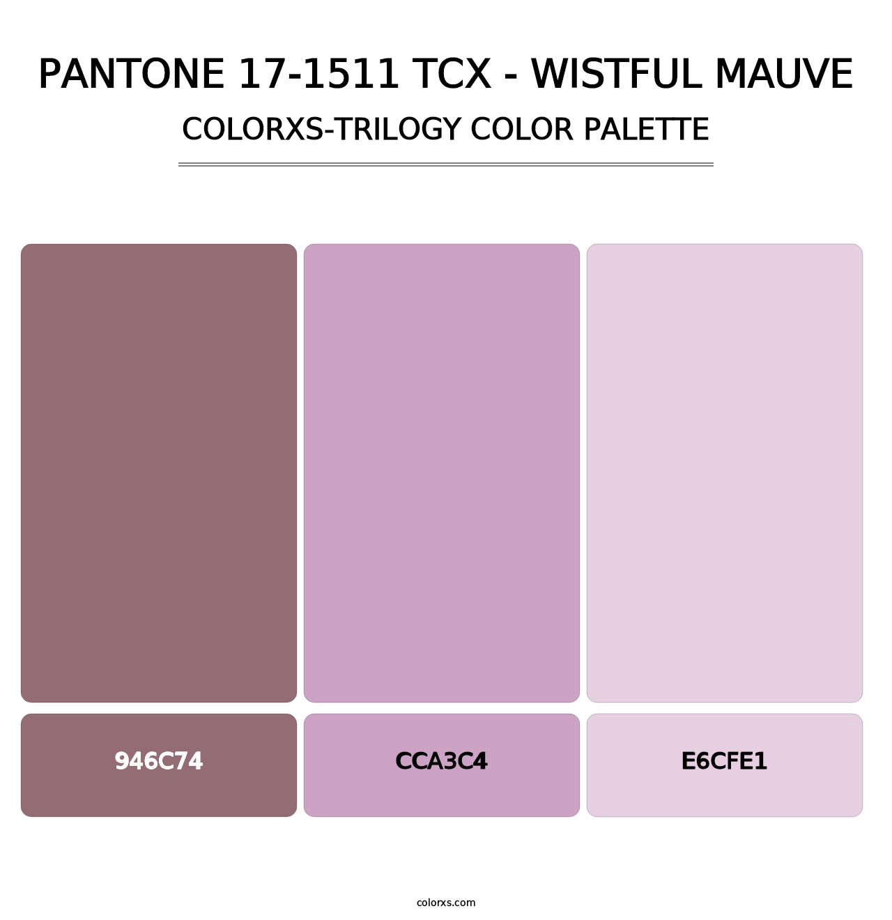 PANTONE 17-1511 TCX - Wistful Mauve - Colorxs Trilogy Palette
