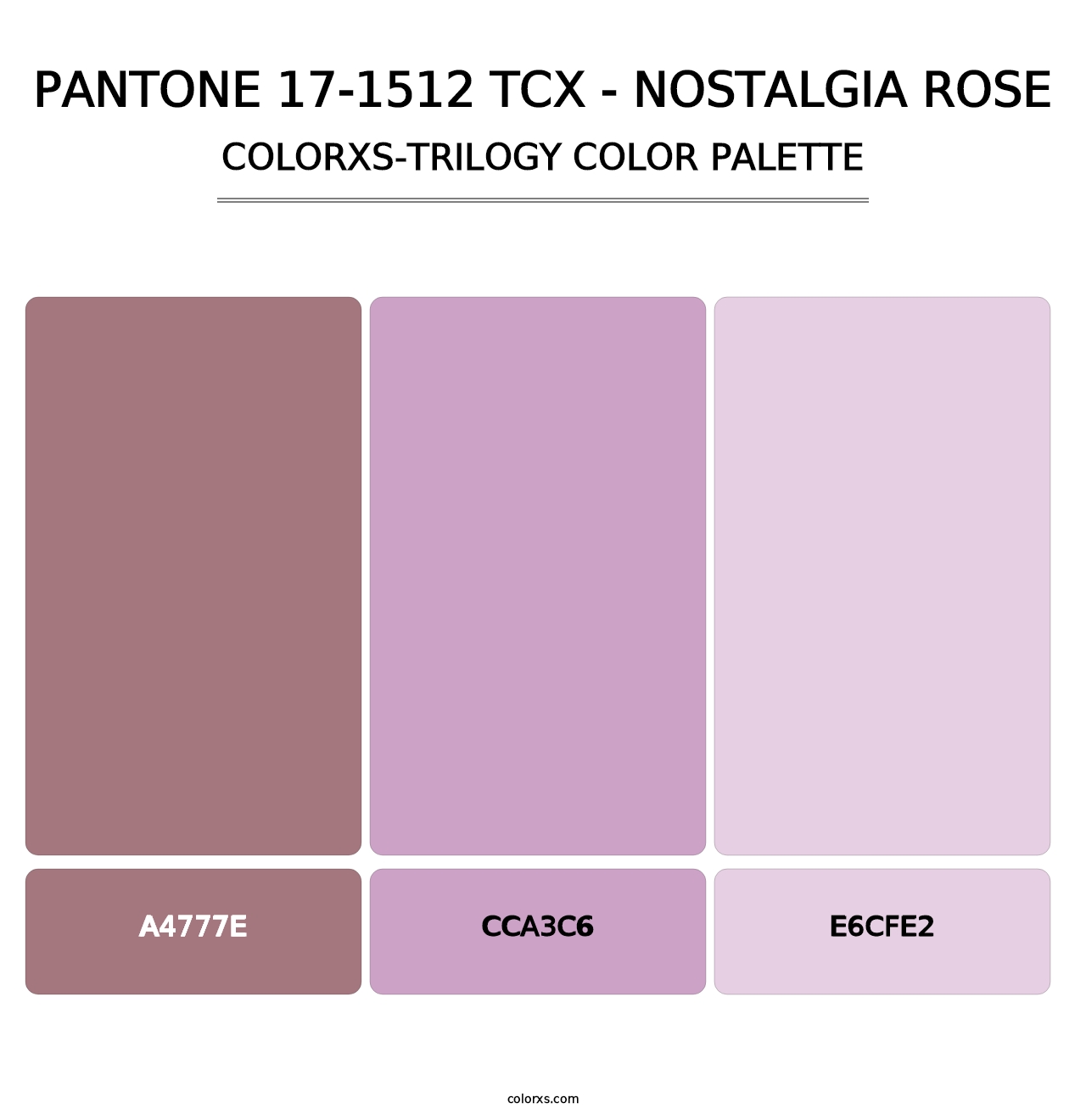 PANTONE 17-1512 TCX - Nostalgia Rose - Colorxs Trilogy Palette