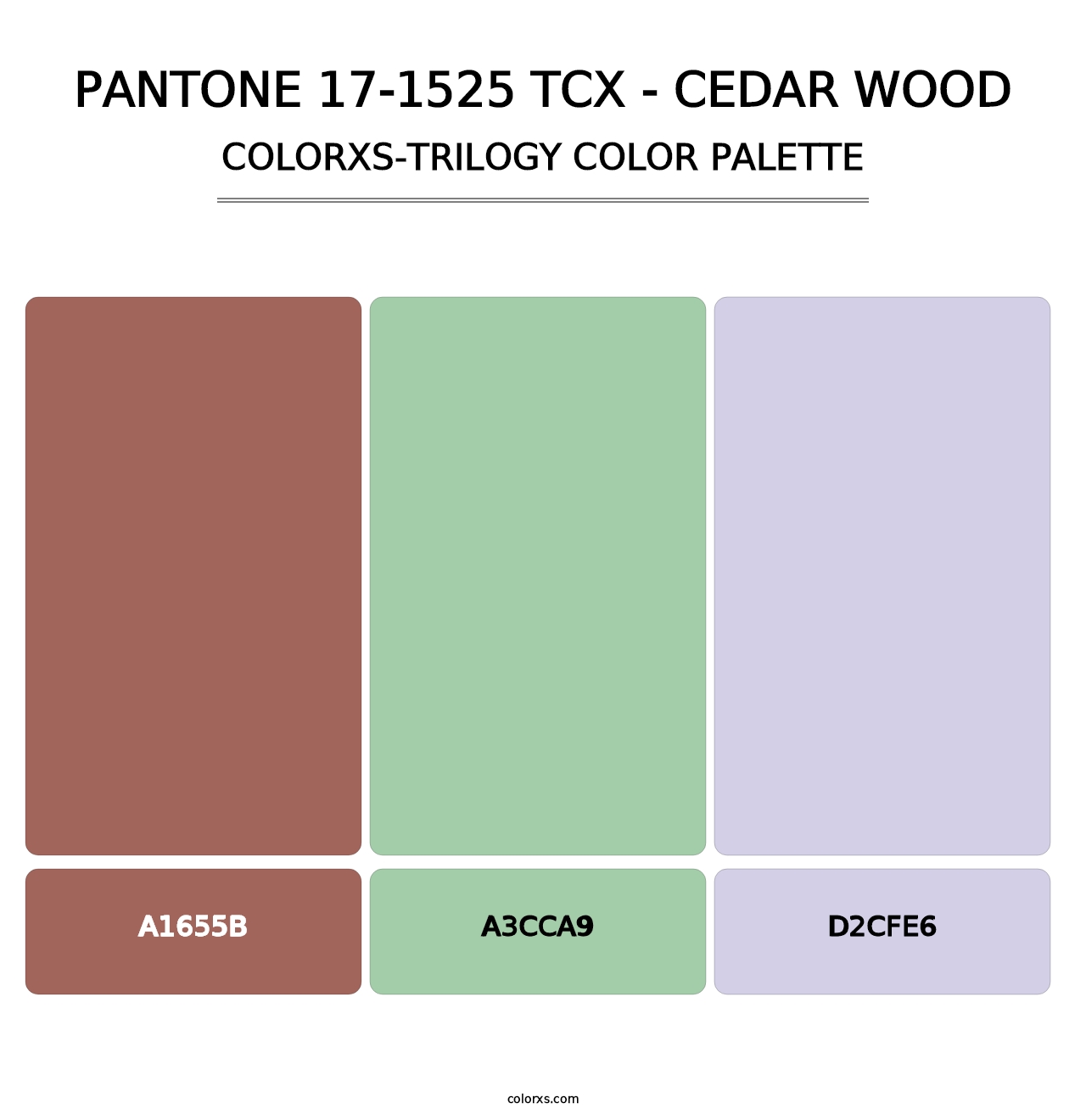 PANTONE 17-1525 TCX - Cedar Wood - Colorxs Trilogy Palette