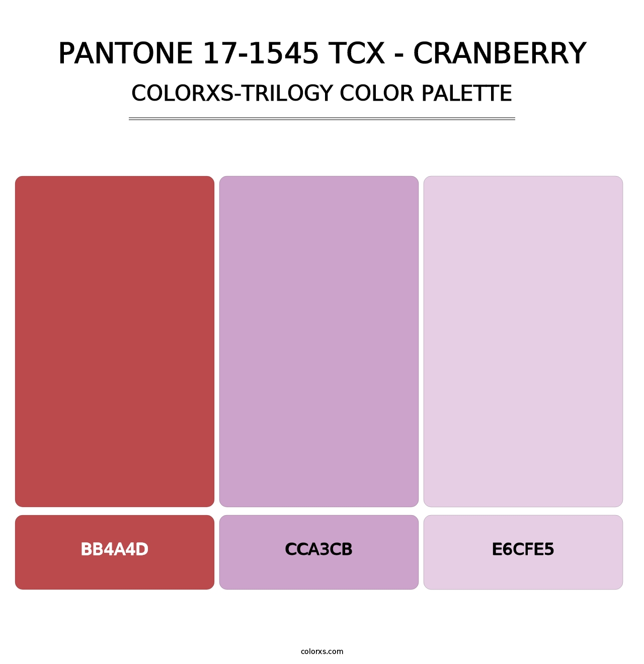 PANTONE 17-1545 TCX - Cranberry - Colorxs Trilogy Palette