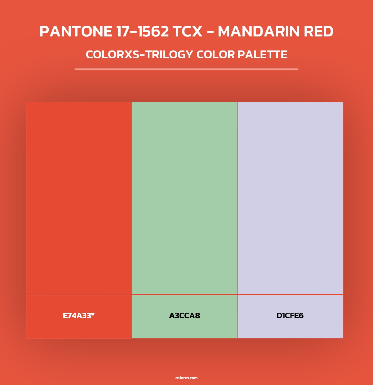 PANTONE 17-1562 TCX - Mandarin Red - Colorxs Trilogy Palette