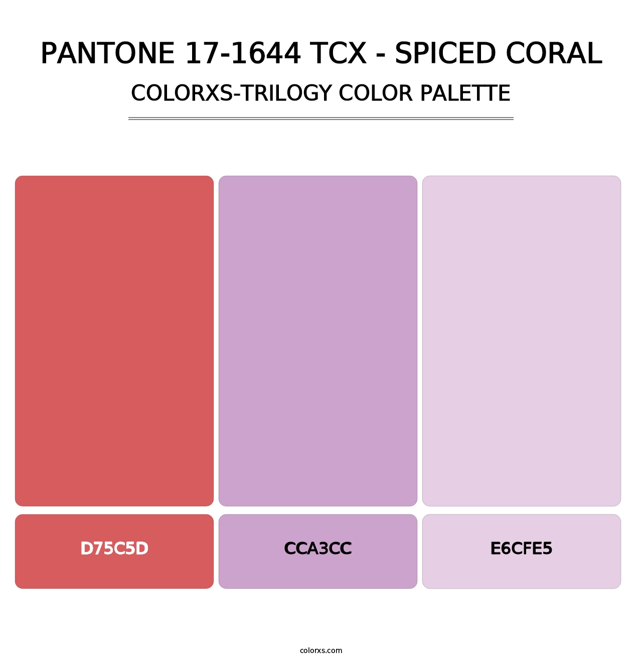 PANTONE 17-1644 TCX - Spiced Coral - Colorxs Trilogy Palette