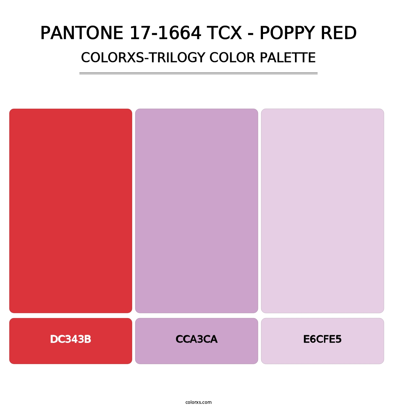 PANTONE 17-1664 TCX - Poppy Red - Colorxs Trilogy Palette