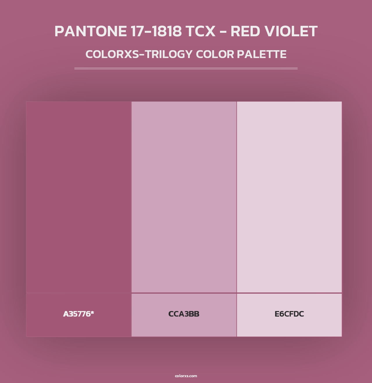 PANTONE 17-1818 TCX - Red Violet - Colorxs Trilogy Palette