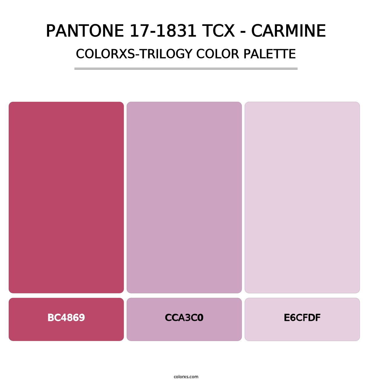 PANTONE 17-1831 TCX - Carmine - Colorxs Trilogy Palette