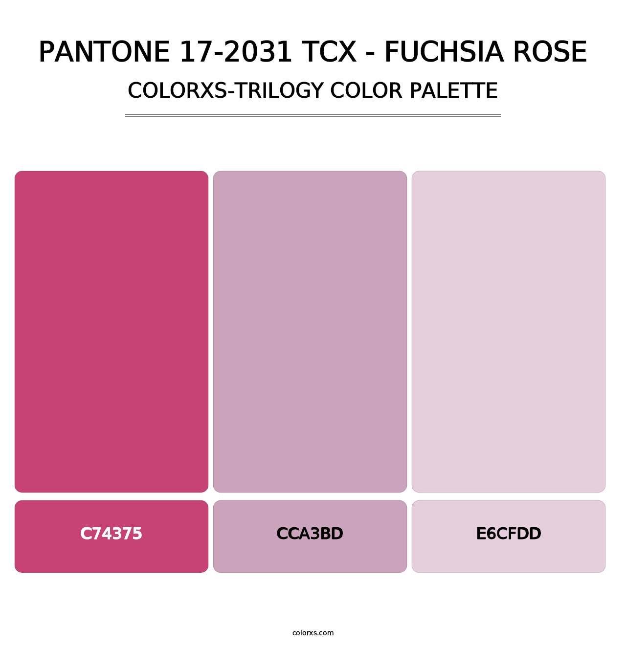 PANTONE 17-2031 TCX - Fuchsia Rose - Colorxs Trilogy Palette