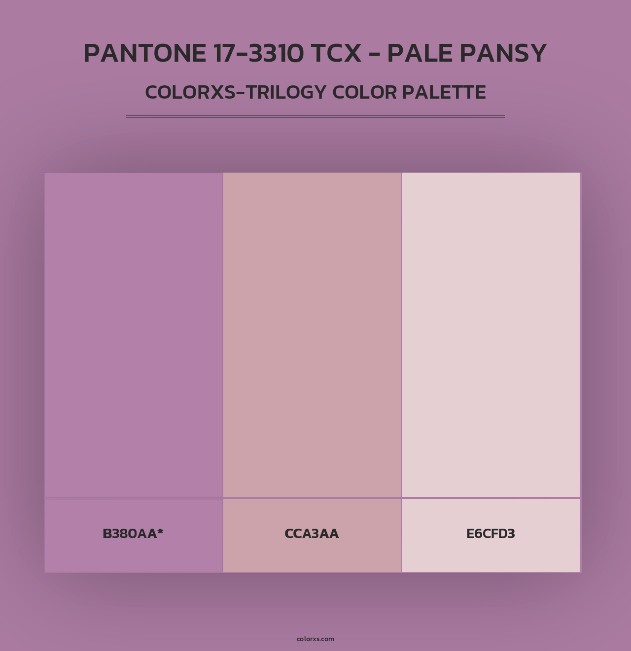 PANTONE 17-3310 TCX - Pale Pansy - Colorxs Trilogy Palette