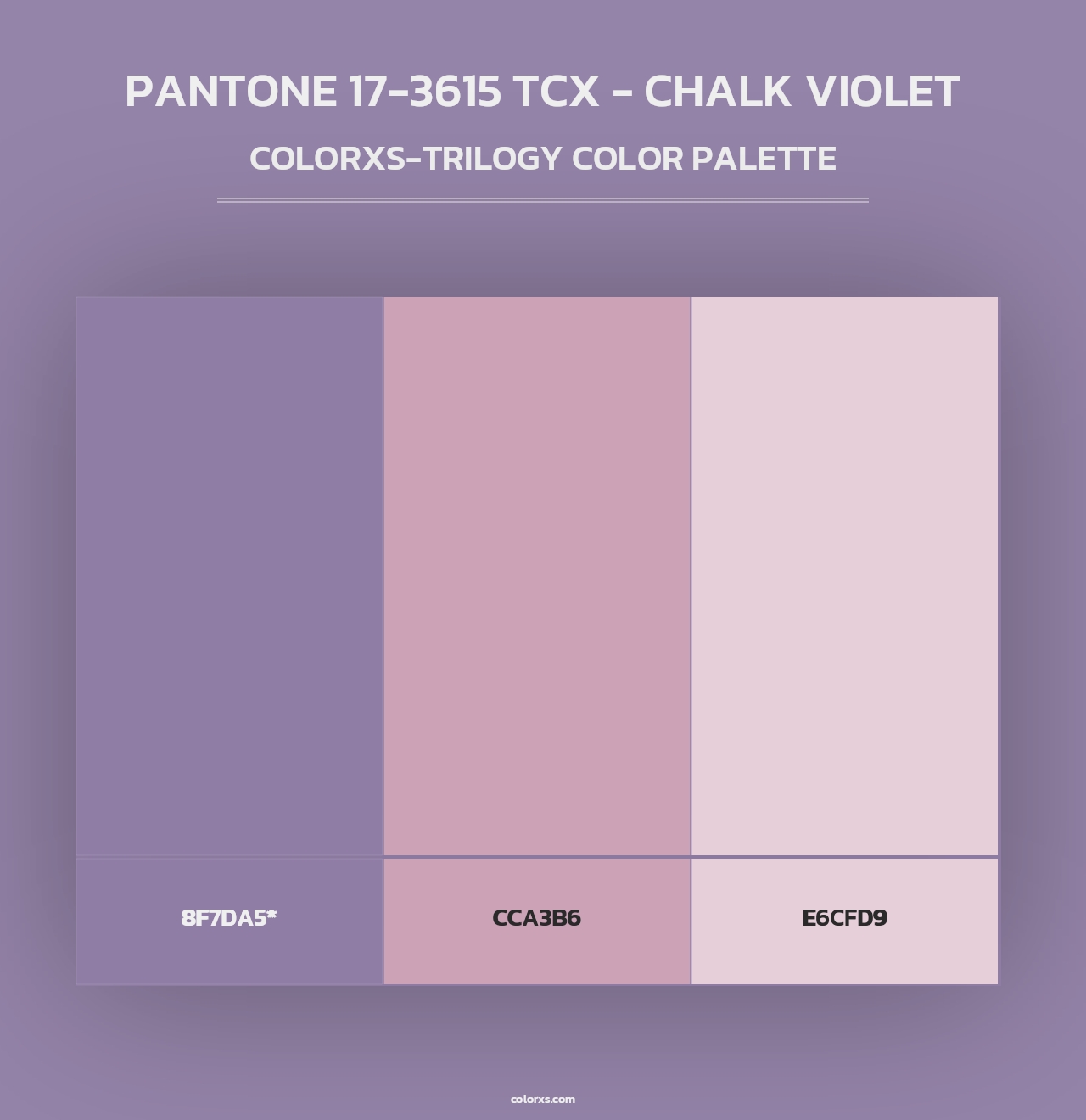 PANTONE 17-3615 TCX - Chalk Violet - Colorxs Trilogy Palette