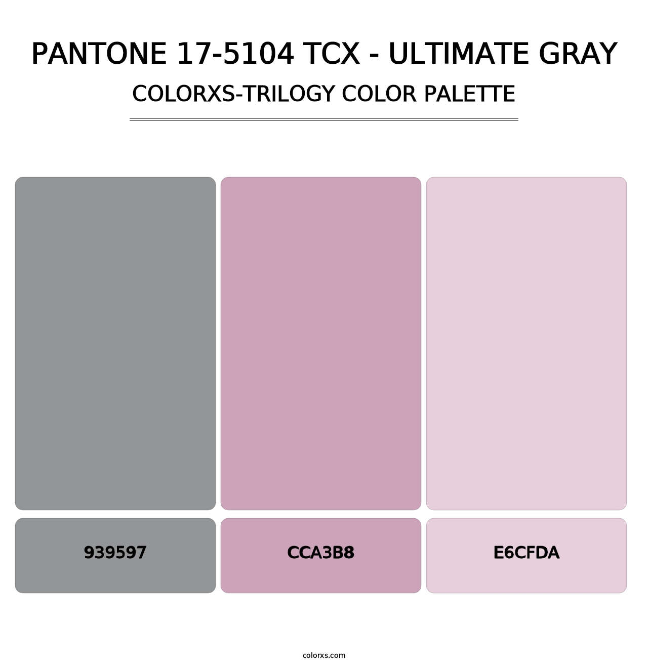 PANTONE 17-5104 TCX - Ultimate Gray - Colorxs Trilogy Palette