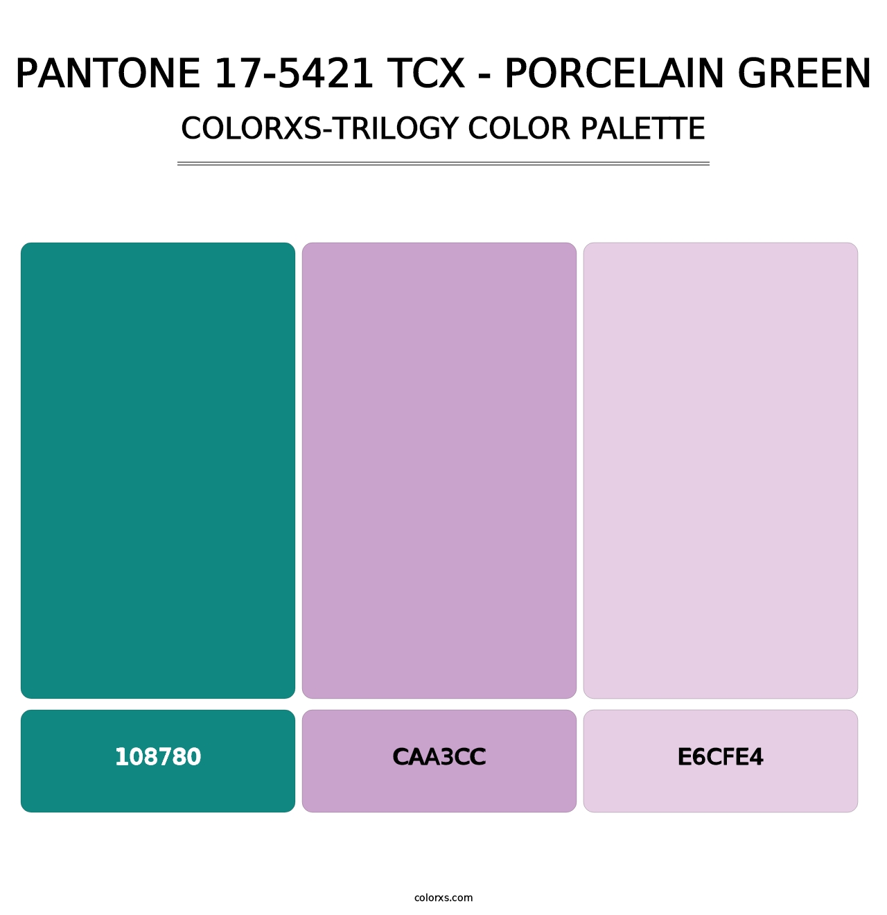 PANTONE 17-5421 TCX - Porcelain Green - Colorxs Trilogy Palette
