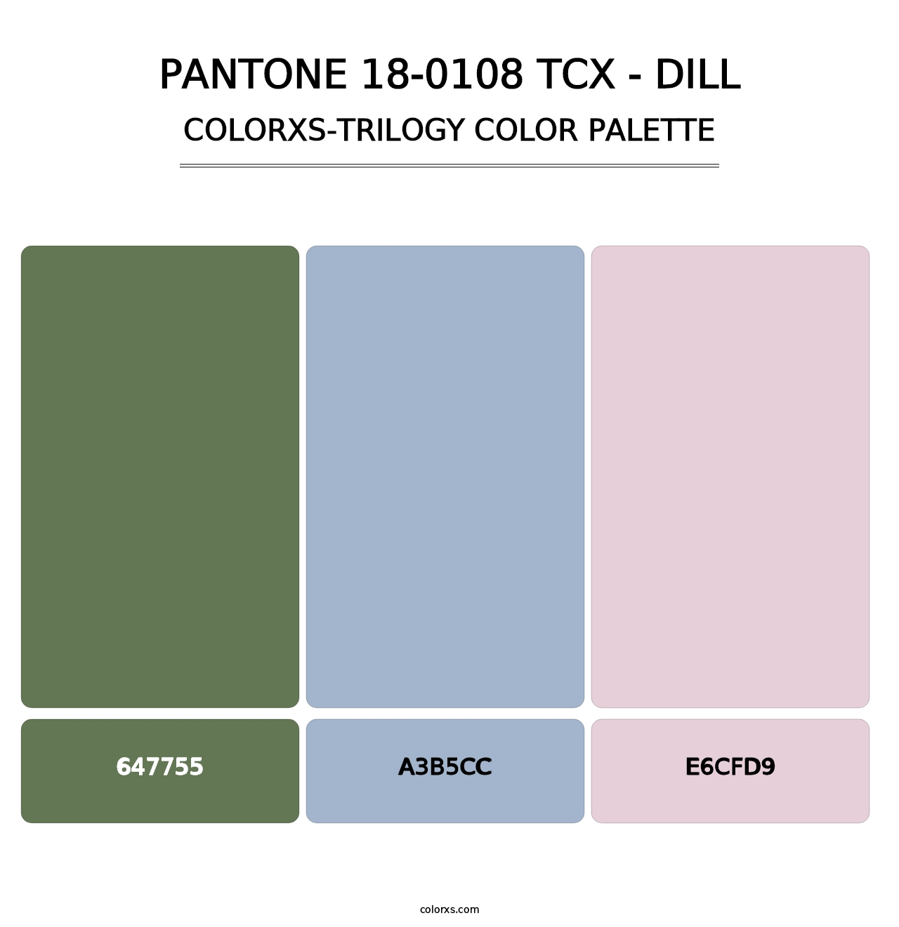 PANTONE 18-0108 TCX - Dill - Colorxs Trilogy Palette