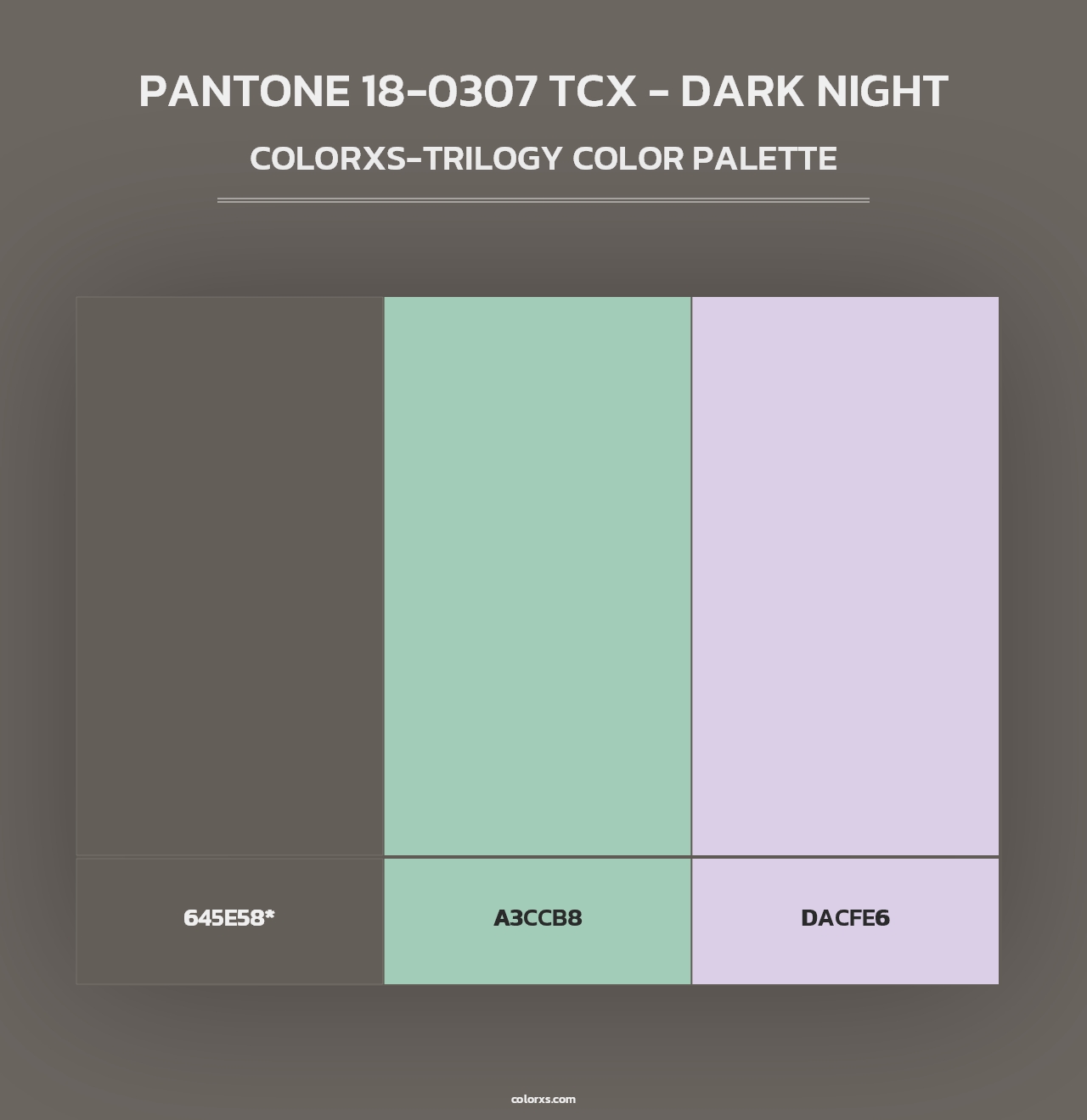 PANTONE 18-0307 TCX - Dark Night - Colorxs Trilogy Palette