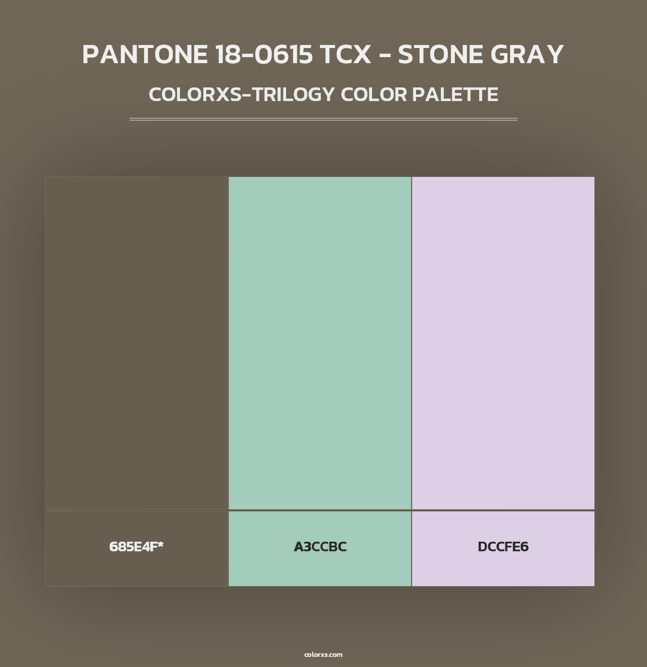 PANTONE 18-0615 TCX - Stone Gray - Colorxs Trilogy Palette
