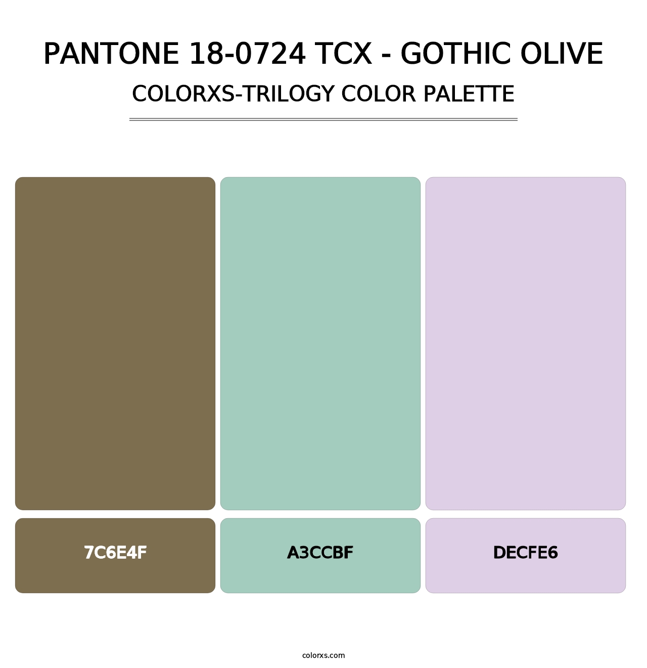 PANTONE 18-0724 TCX - Gothic Olive - Colorxs Trilogy Palette