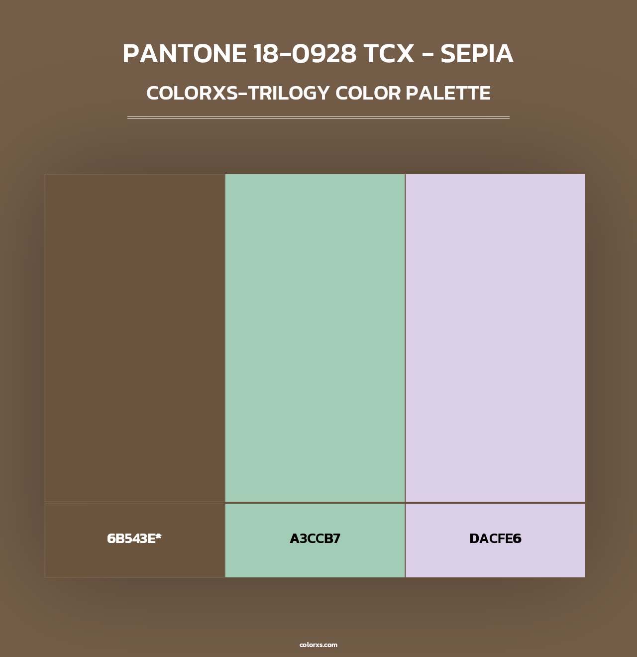 PANTONE 18-0928 TCX - Sepia - Colorxs Trilogy Palette