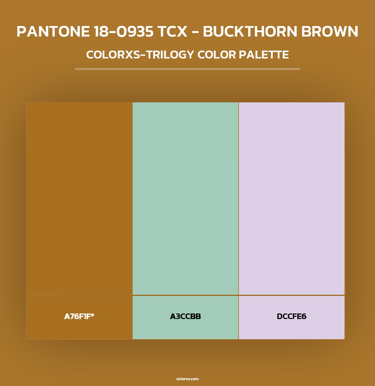 PANTONE 18-0935 TCX - Buckthorn Brown - Colorxs Trilogy Palette