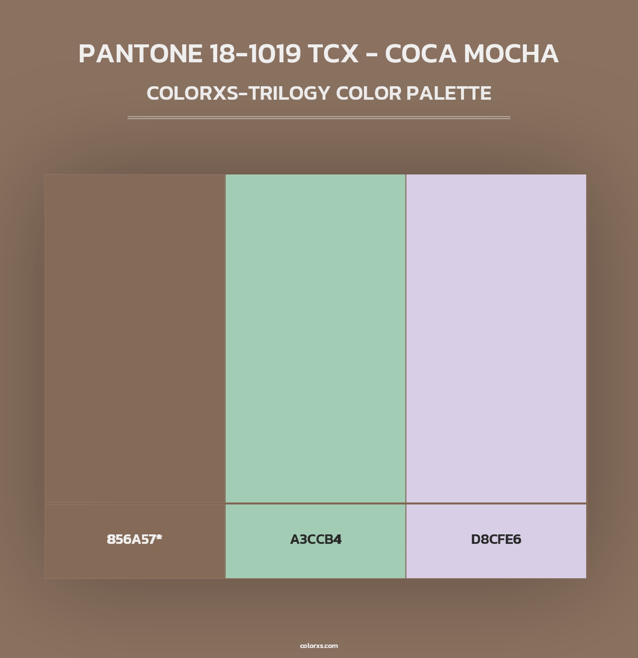 PANTONE 18-1019 TCX - Coca Mocha - Colorxs Trilogy Palette