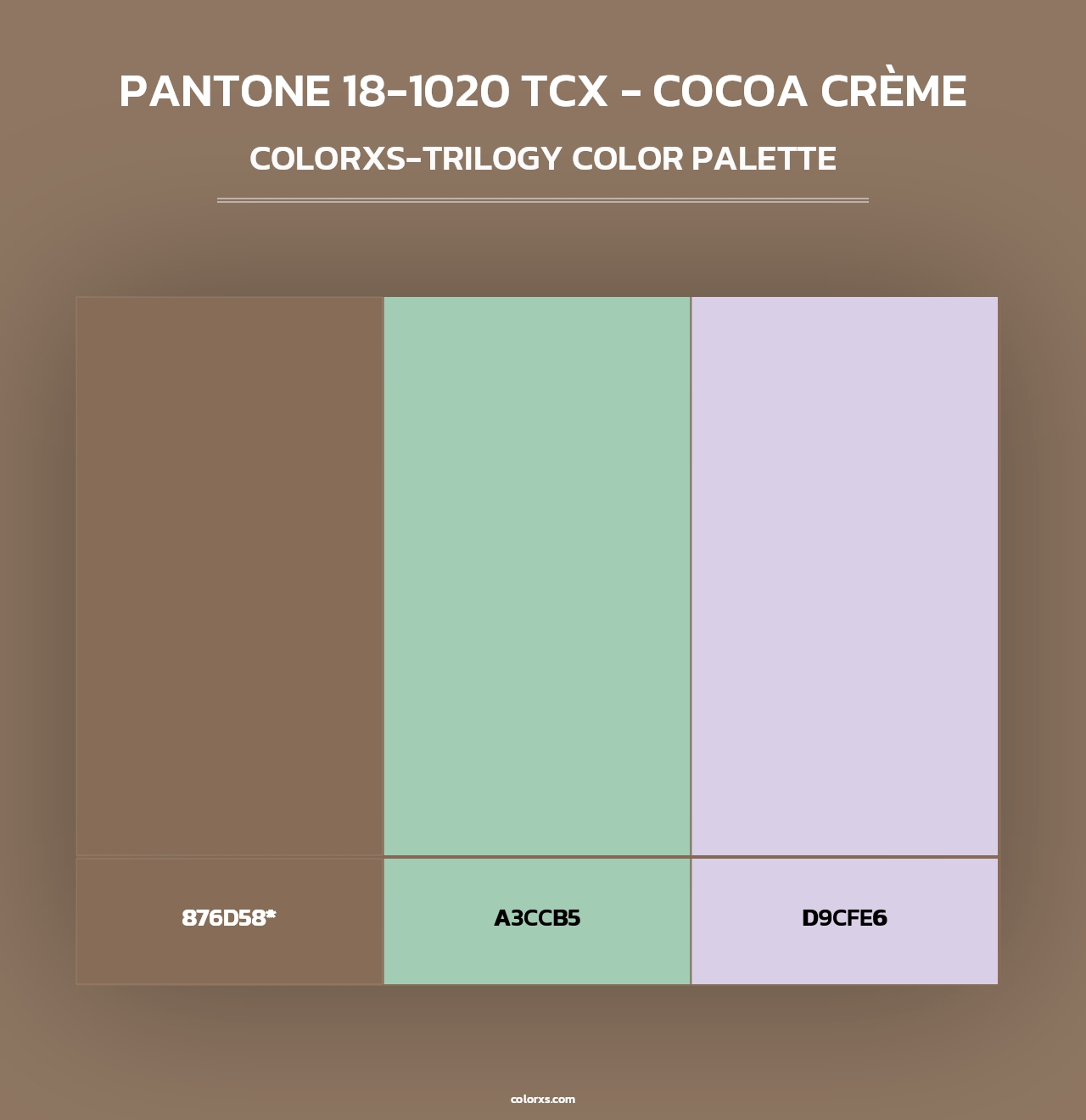 PANTONE 18-1020 TCX - Cocoa Crème - Colorxs Trilogy Palette