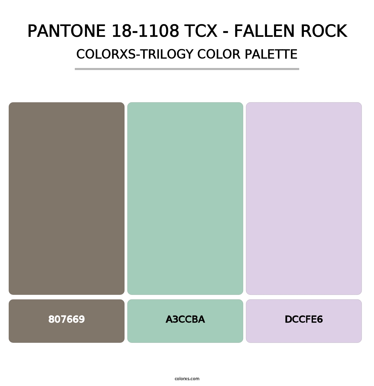 PANTONE 18-1108 TCX - Fallen Rock - Colorxs Trilogy Palette